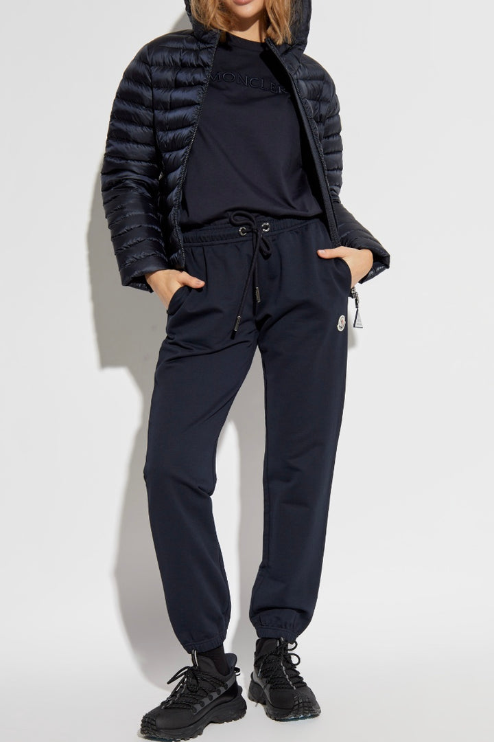 MONCLER Embroidered Tonal Logo T-Shirt Blue - Dale