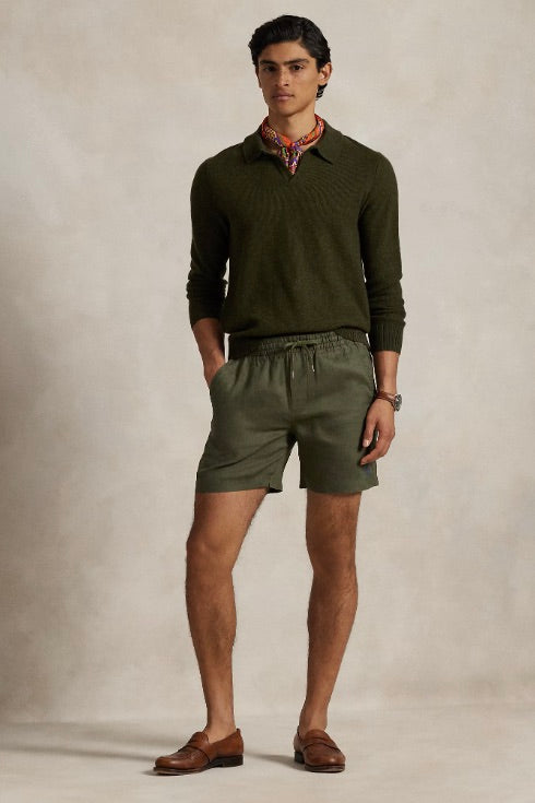 POLO RALPH LAUREN Polo Prepster Linen Short New Olive - Dale