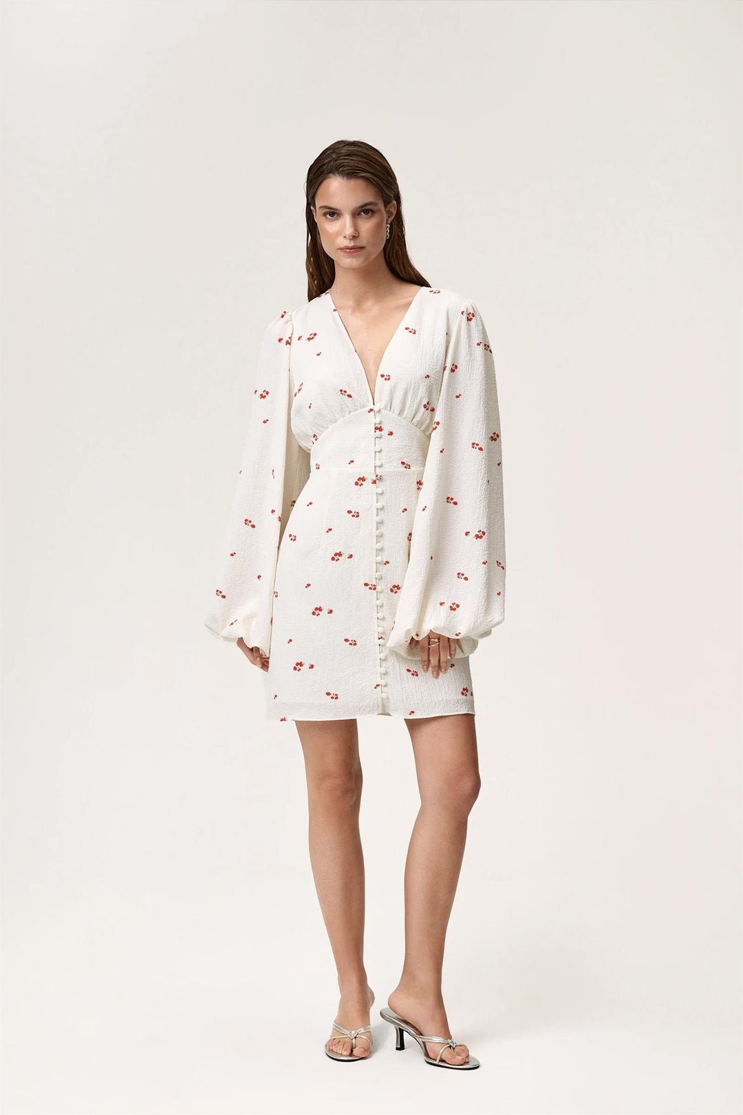 ADOORE Florence Dress White/Red Rose - Dale