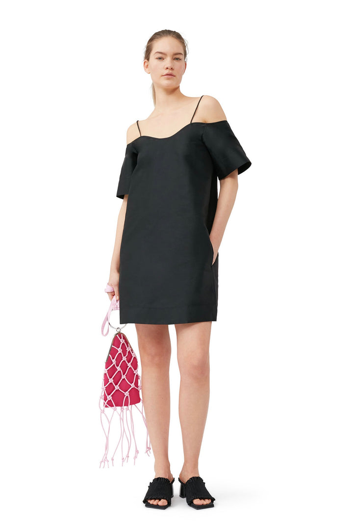 GANNI Beaded Taffeta Mini Dress - Dale