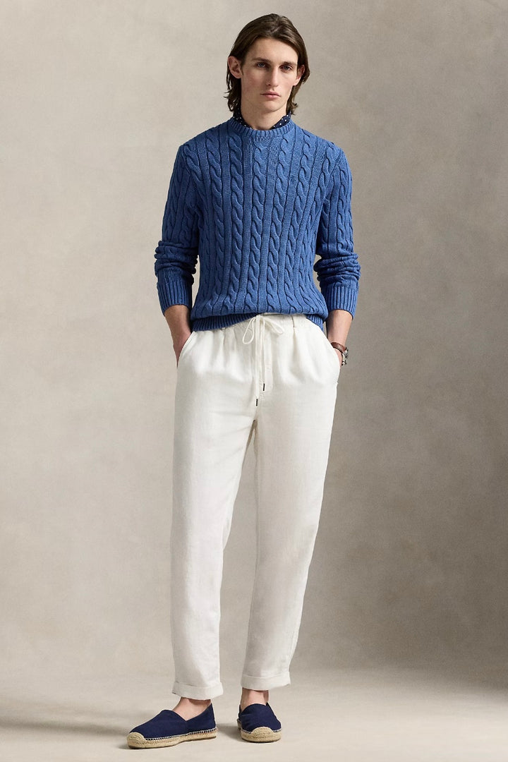 POLO RALPH LAUREN Cable-Knit Mineral-Dyed Cotton Sweater Navy - Dale