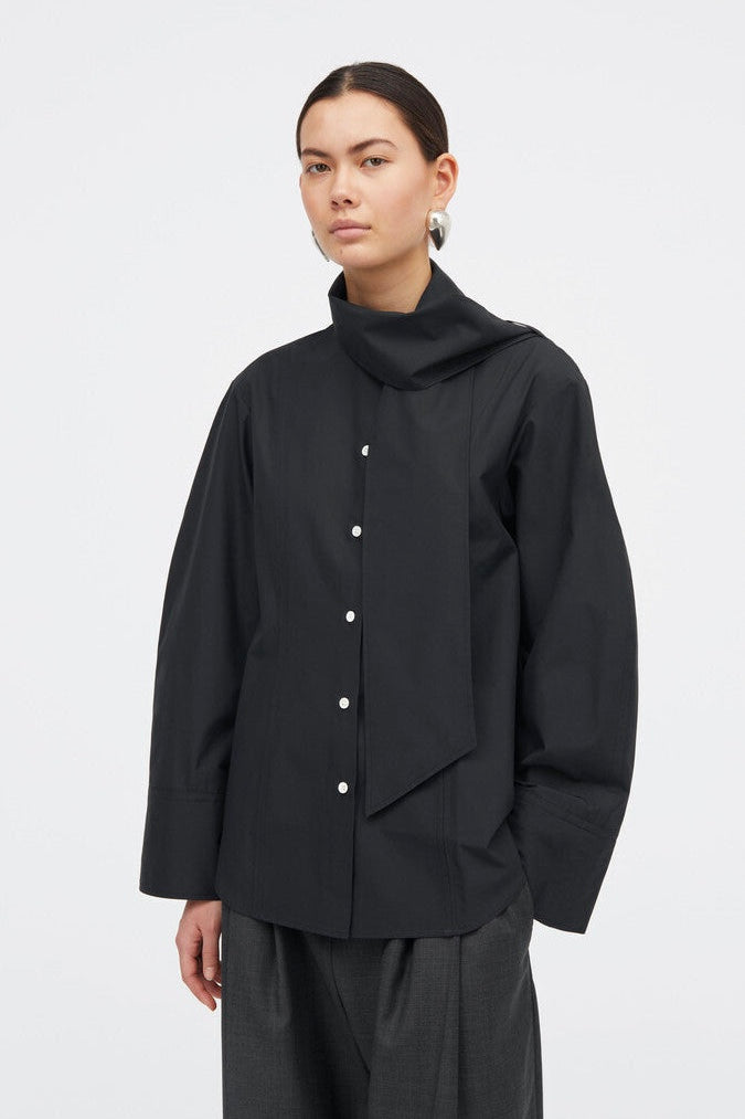 MKDT. (Mark Tan) Shaquana Poplin Shirt Black - Dale
