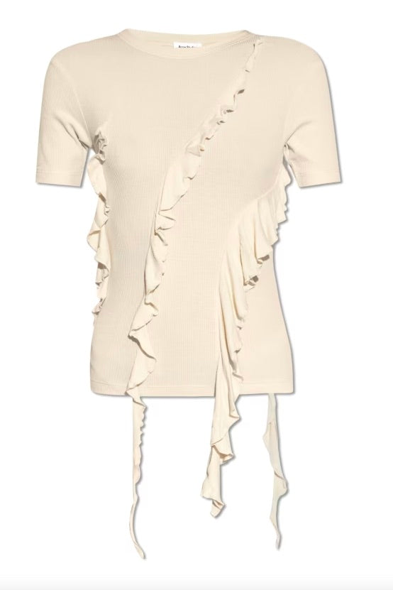 ACNE STUDIOS Ribbed Ruffled T-shirt - Dale