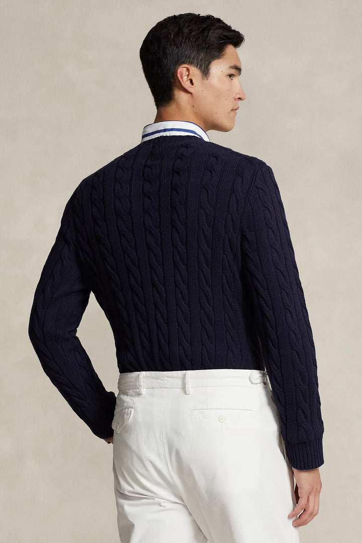 Cable-Knit Cotton Jumper Hunter Navy