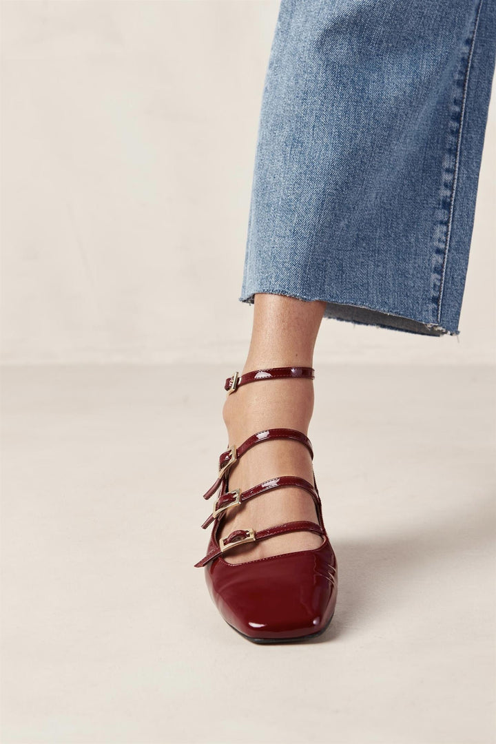 ALOHAS Luke Onix Wine Burgundy Leather Ballet Flats - Dale