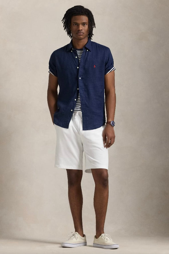 POLO RALPH LAUREN Custom Fit Linen Shirt Newport Navy - Dale