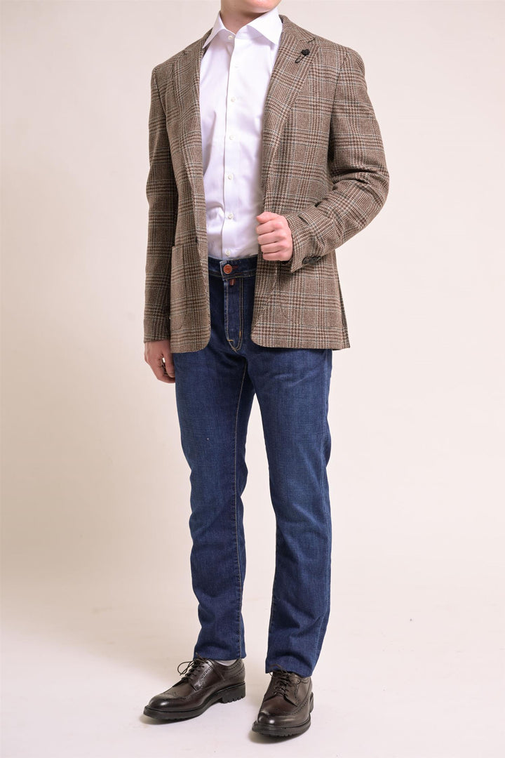 LARDINI MAN JACKET SPECIAL LINE DROP 7 REG CAMEL - Dale