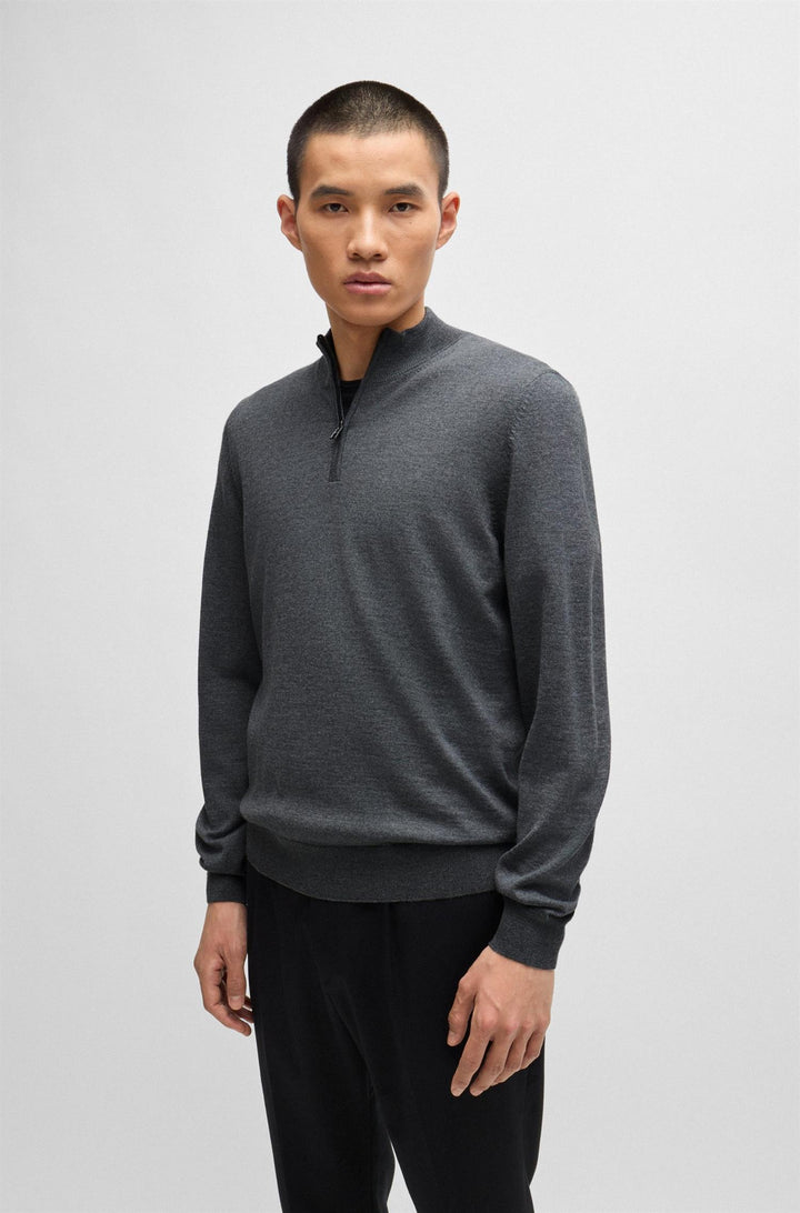 BOSS Ebenji Half Zip Medium Grey - Dale