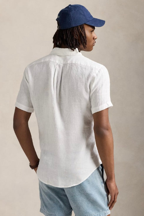 POLO RALPH LAUREN Custom Fit Linen Shirt Ceramic White - Dale