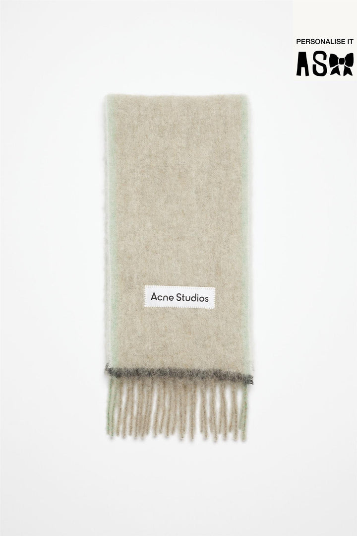 ACNE STUDIOS Wool Mohair Narrow Scarf Beige/Grey - Dale