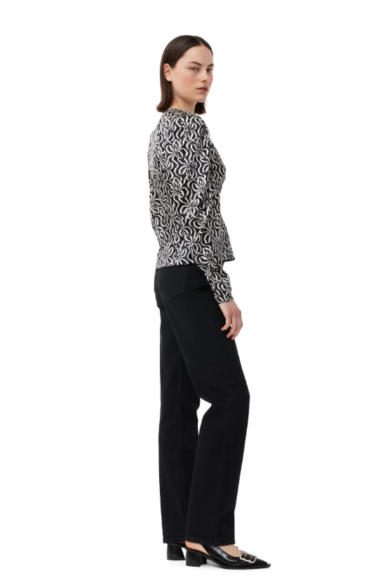 GANNI Silk Stretch Satin Blouse - Dale