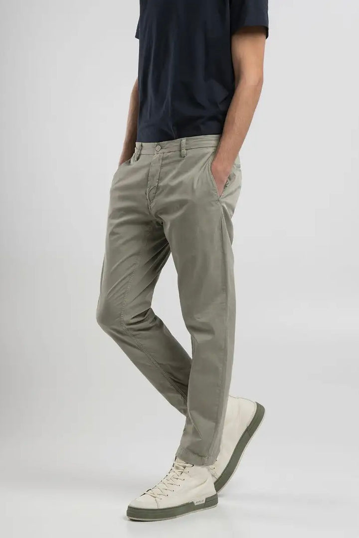 REPLAY Benni Hyperflex Chino Jeans Light Sage Green - Dale