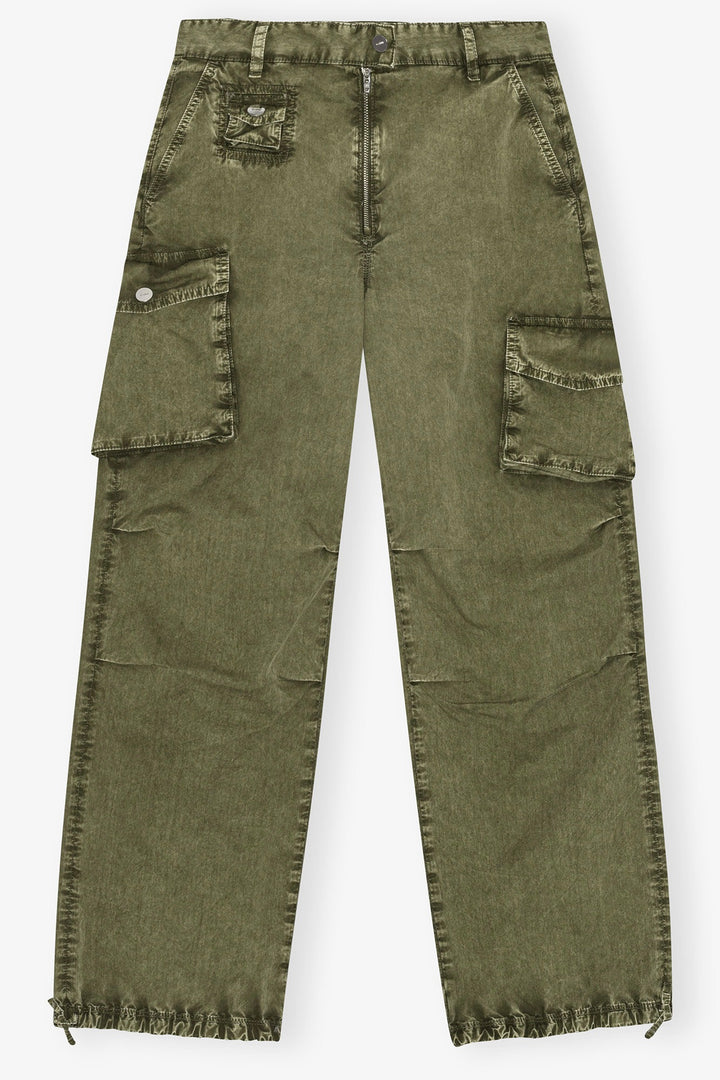 GANNI Washed Twill Trousers Kalamata - Dale