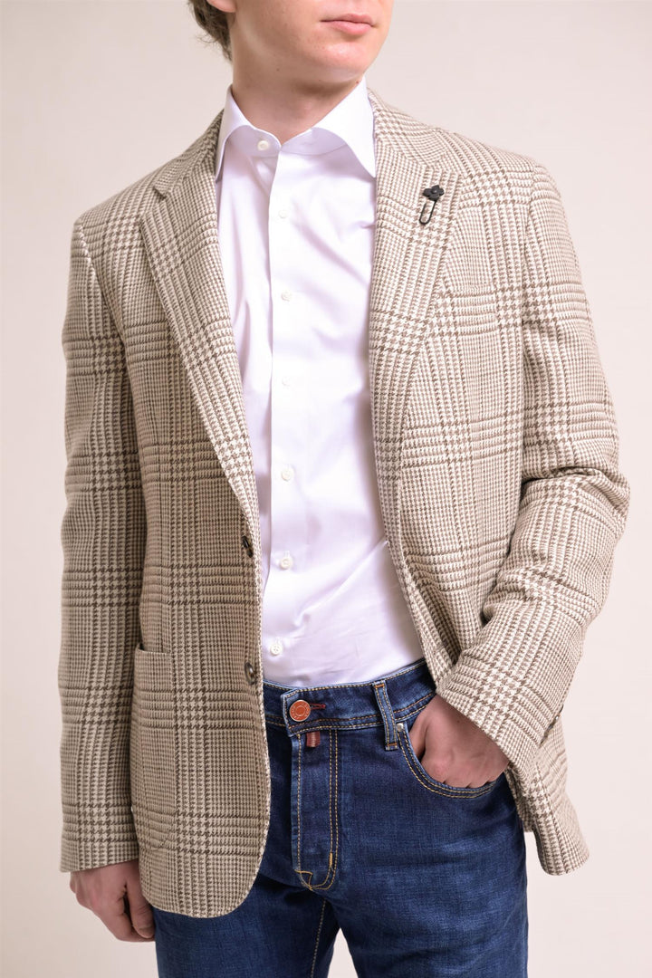LARDINI MAN JACKET SPECIAL LINE DROP 7 REG BEIGE - Dale