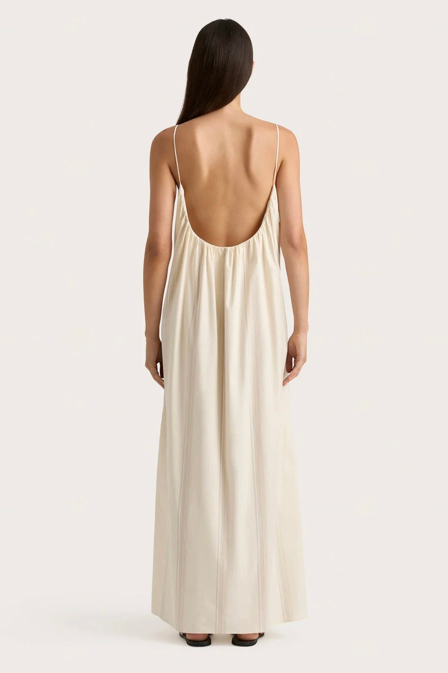 FAITHFULL THE BRAND En Vau Maxi Dress Foam/Taupe - Dale