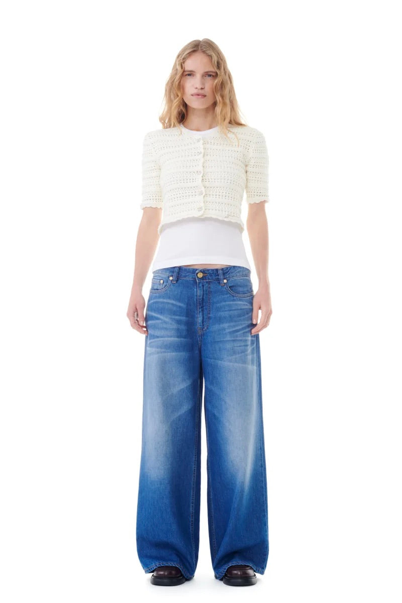 GANNI Light Denim Wide Jeans - Dale