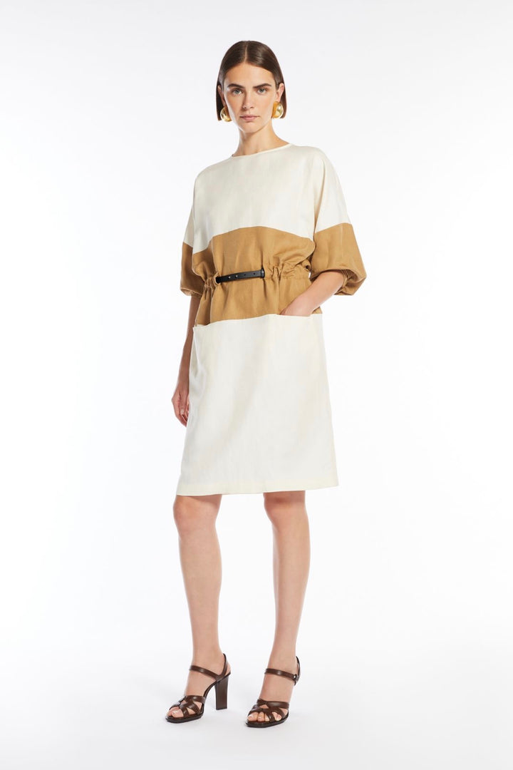 MAX MARA Vasto Silk and Linen Dress - Dale