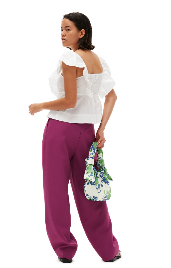 GANNI Summer Suiting Relaxed Pleated Pants - Dale