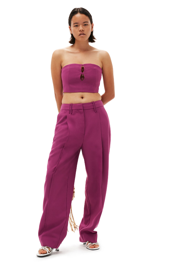 GANNI Summer Suiting Relaxed Pleated Pants - Dale