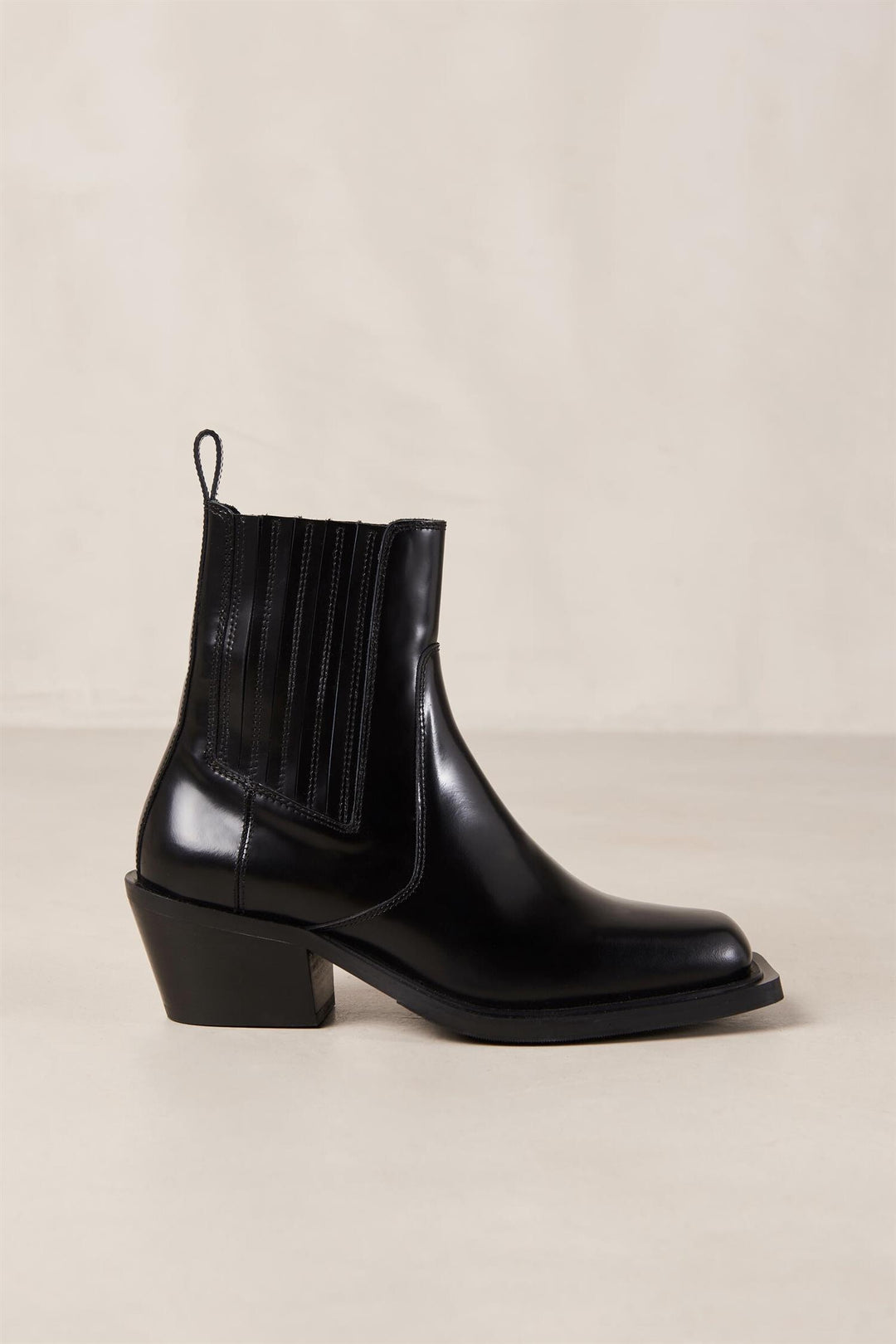 ALOHAS Denver Black Leather Ankle Boots - Dale