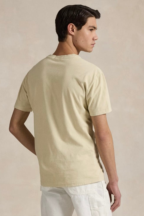 POLO RALPH LAUREN Custom Slim Mineral-Dyed Pocket T-Shirt Natural - Dale