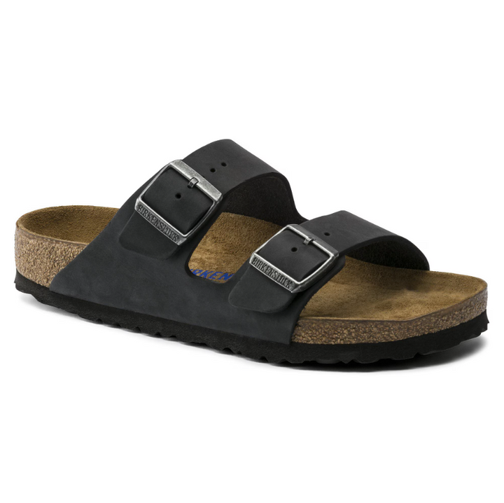 BIRKENSTOCK Arizona Soft Footbed Oiled Black Leather Herre - Dale