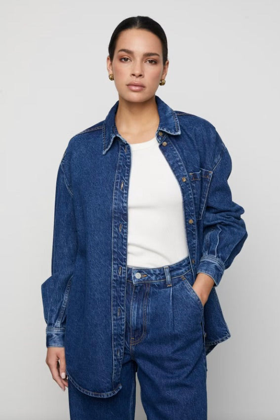 CAMILLA PIHL DENIM Alex Shirt Washed Dark Blue - Dale