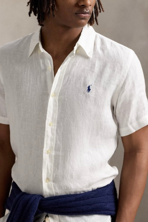 POLO RALPH LAUREN Custom Fit Linen Shirt Ceramic White - Dale