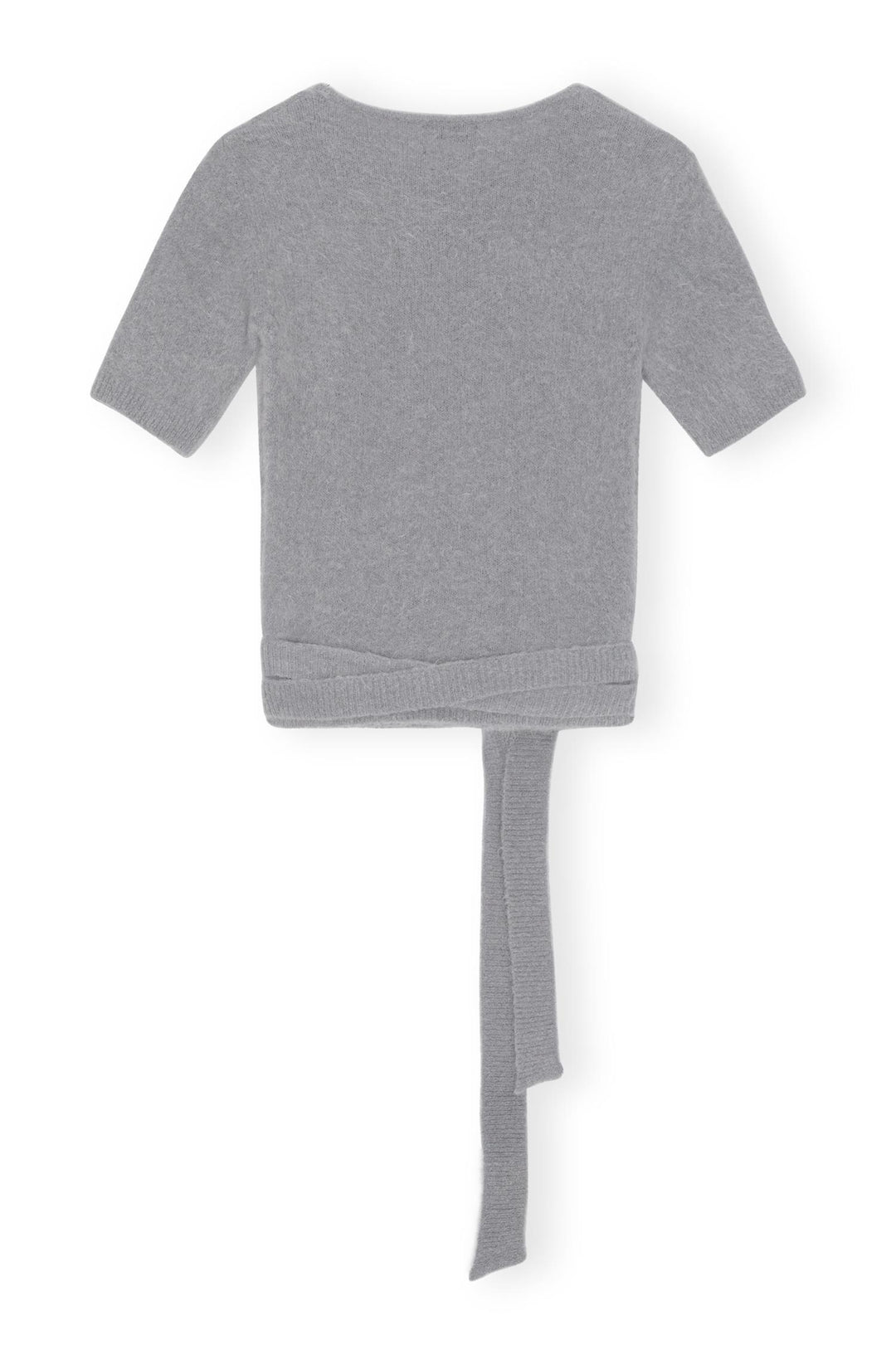 GANNI Brushed Alpaca Short Sleeve Wrap Blouse - Dale