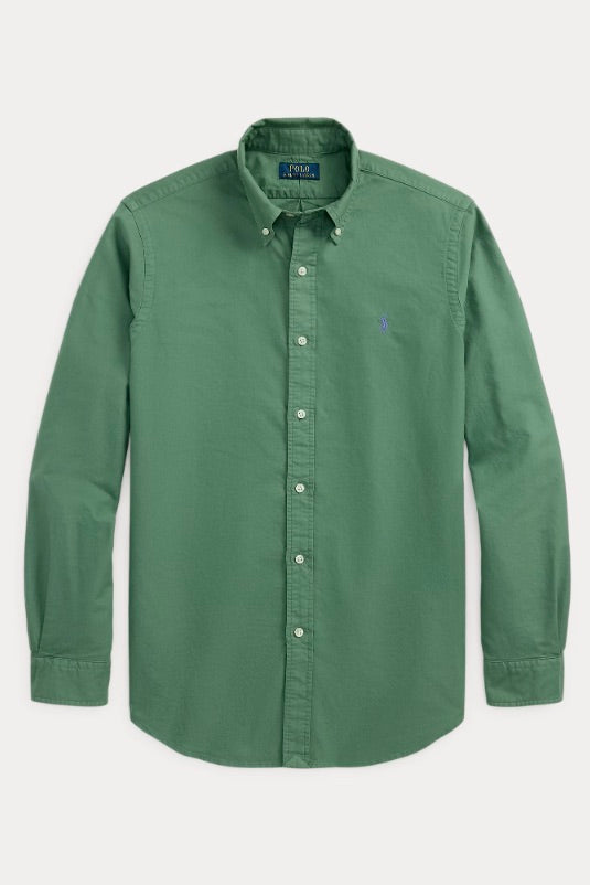 POLO RALPH LAUREN Slim Fit Garment-Dyed Oxford Shirt Fatigue Green - Dale