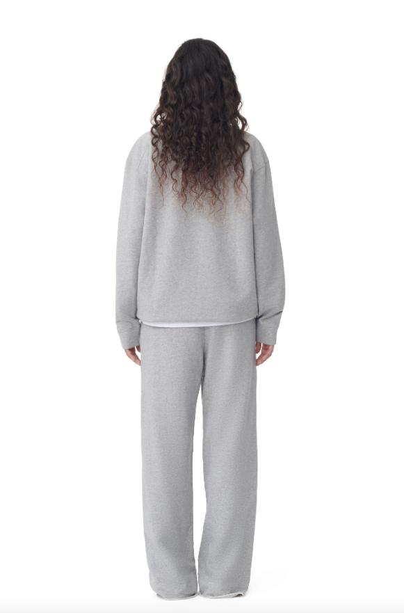 GANNI Light Isoli Wide Leg Pants Paloma Melange - Dale