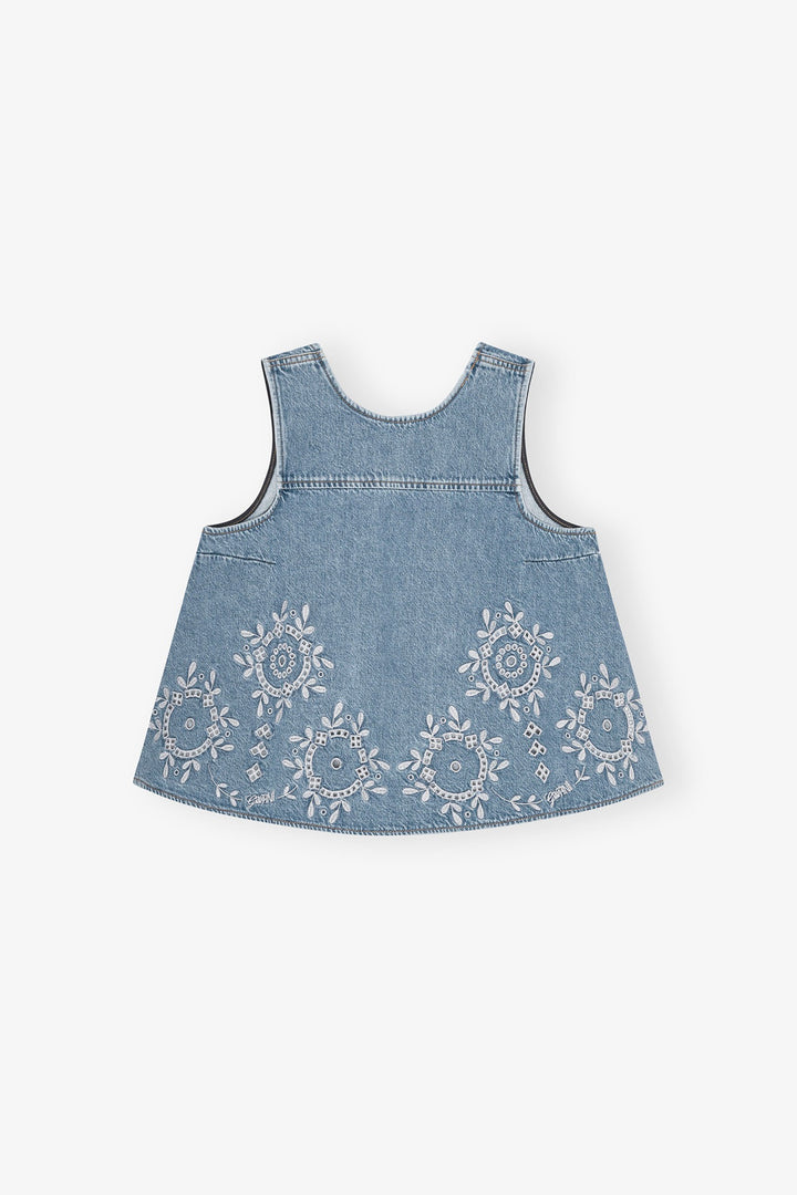 GANNI Broderie Anglaise Denim Top - Dale