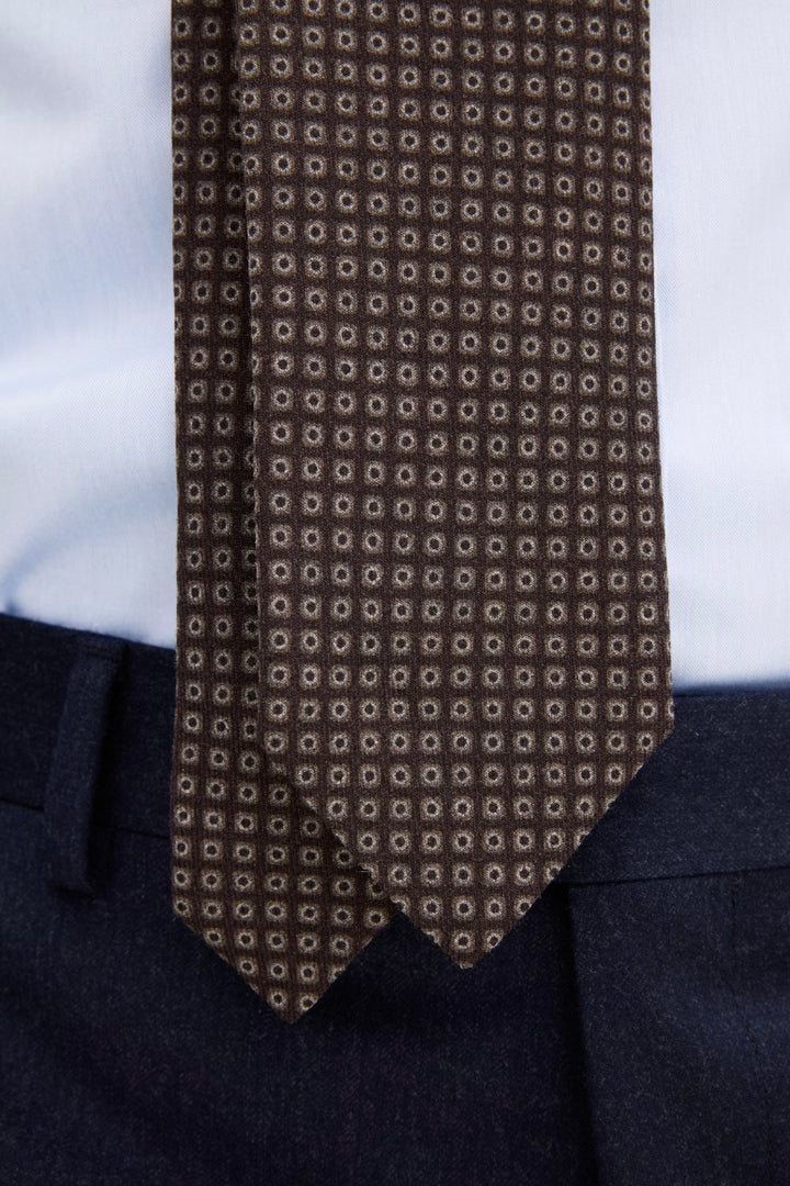 OSCAR JACOBSON Wool Tie Black/Brown - Dale
