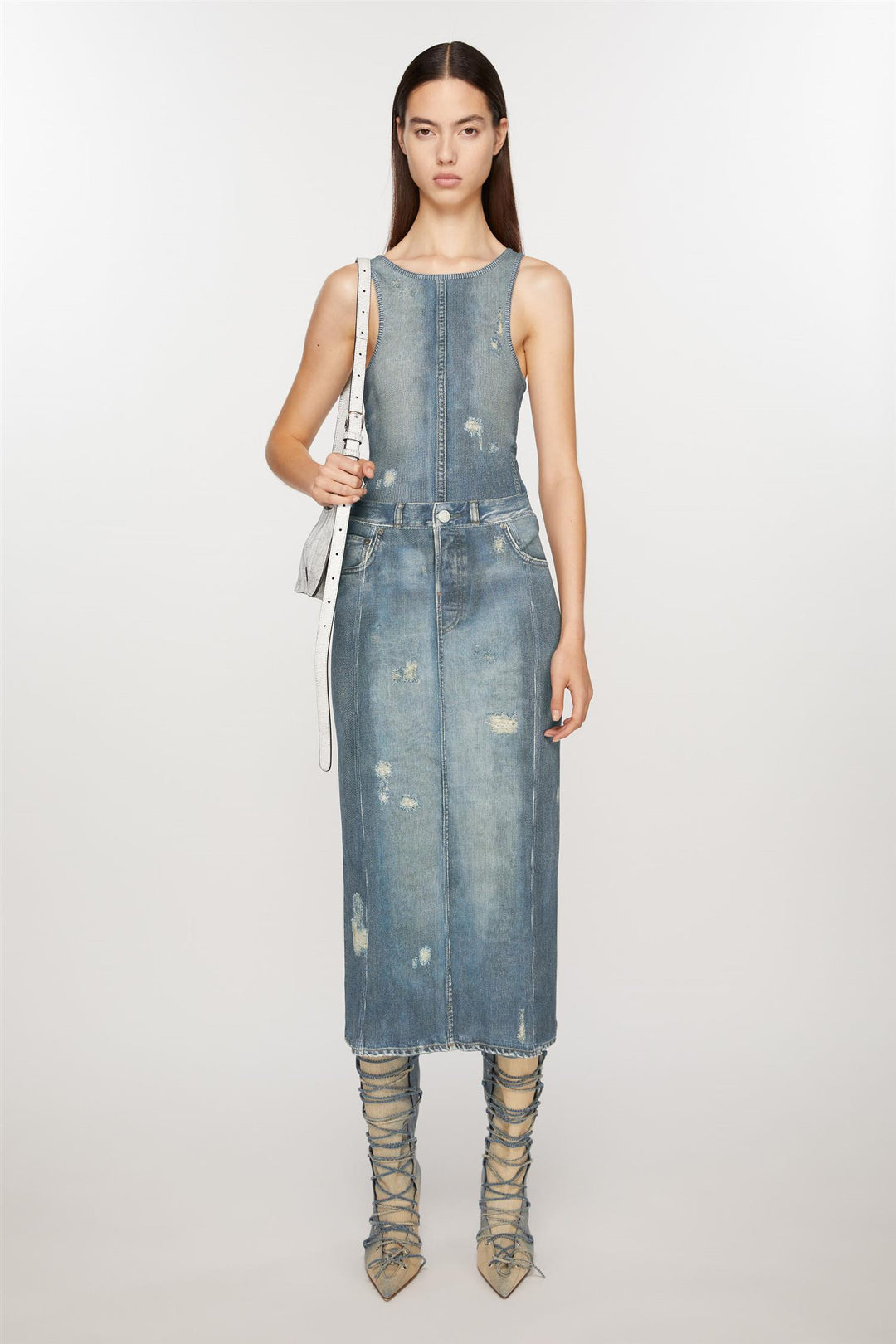 ACNE STUDIOS RIB COTTON PRINT SKIRT - Dale