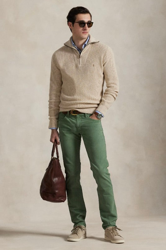 POLO RALPH LAUREN Waffle Wool-Cotton Quarter-Zip Jumper - Dale