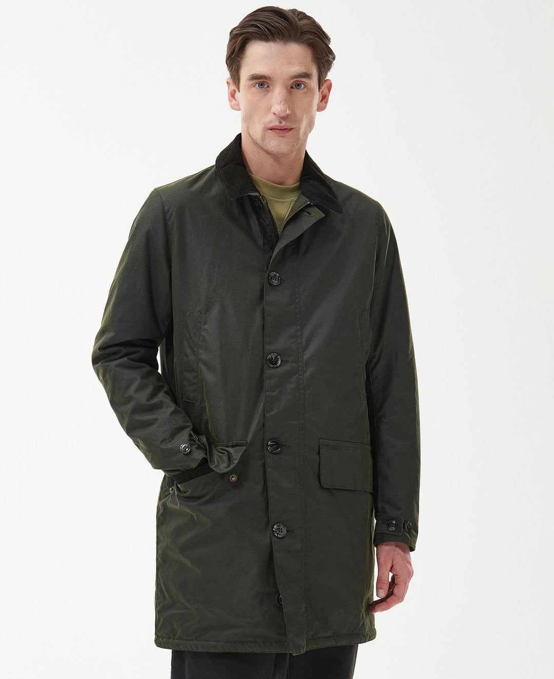 BARBOUR Mac Waxed Coat Olive - Dale