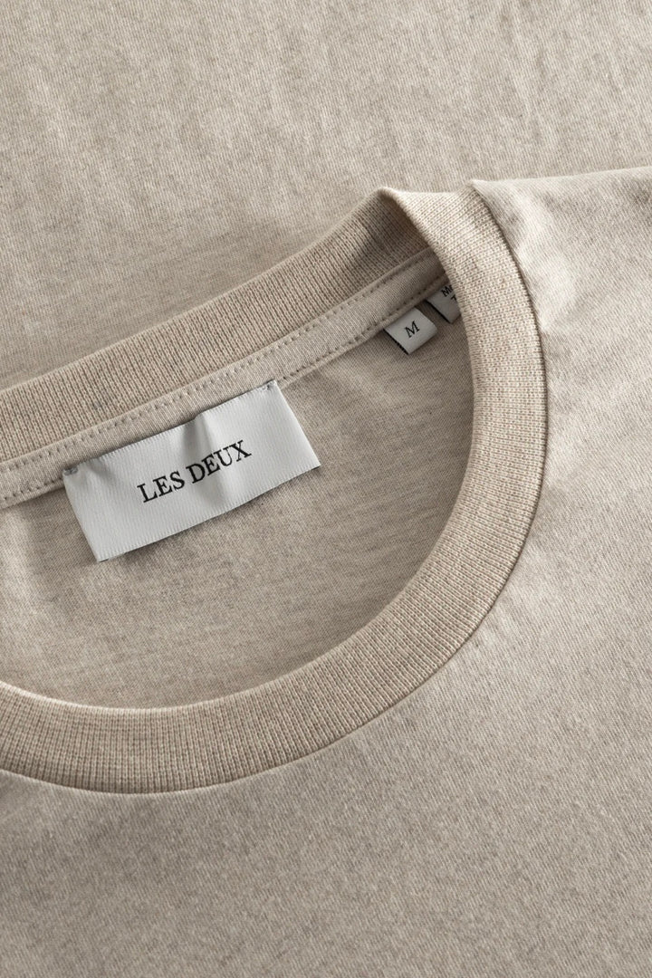 LES DEUX Dexter T-shirt Oatmeal Melange - Dale