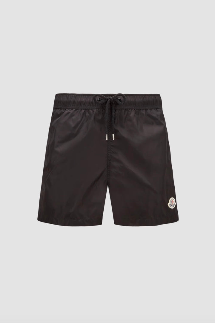 MONCLER Logo Patch Swim Shorts Black - Dale
