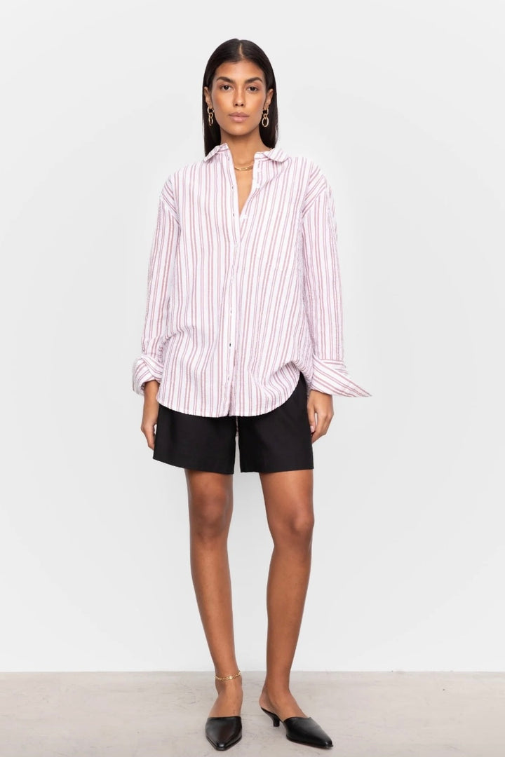 CAMILLA PIHL Bibi Crepe Shirt Terracotta Stripe - Dale