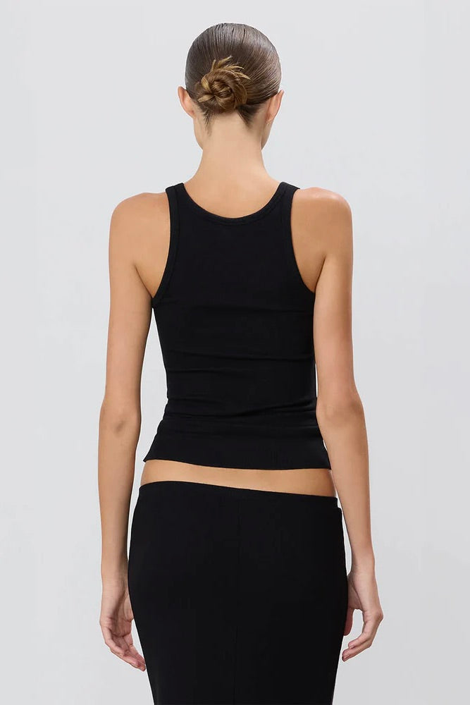 ETERNE High Neck Fitted Tank Black - Dale
