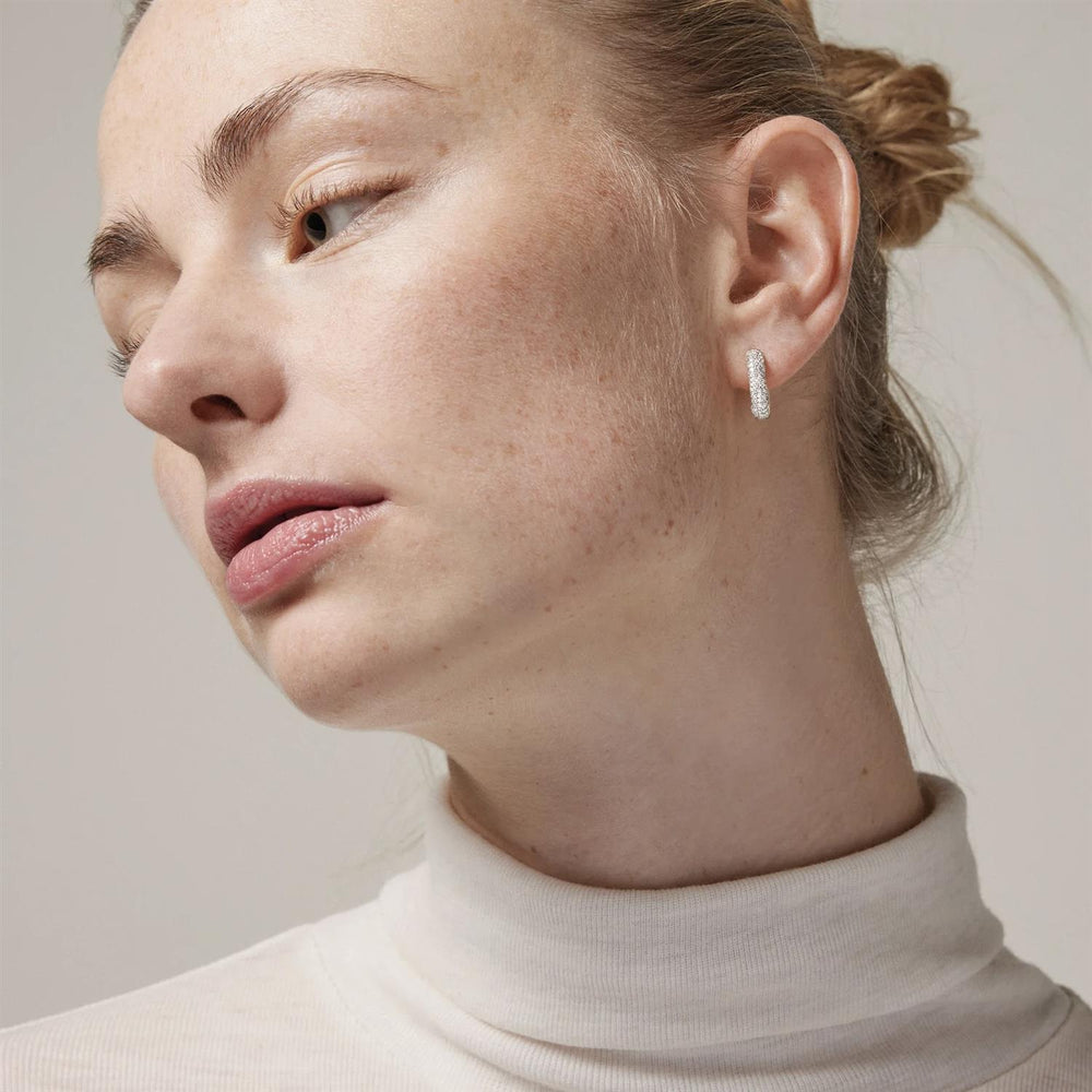 ENAMEL Hoops, Sparkling Square silver 15 mm - Dale