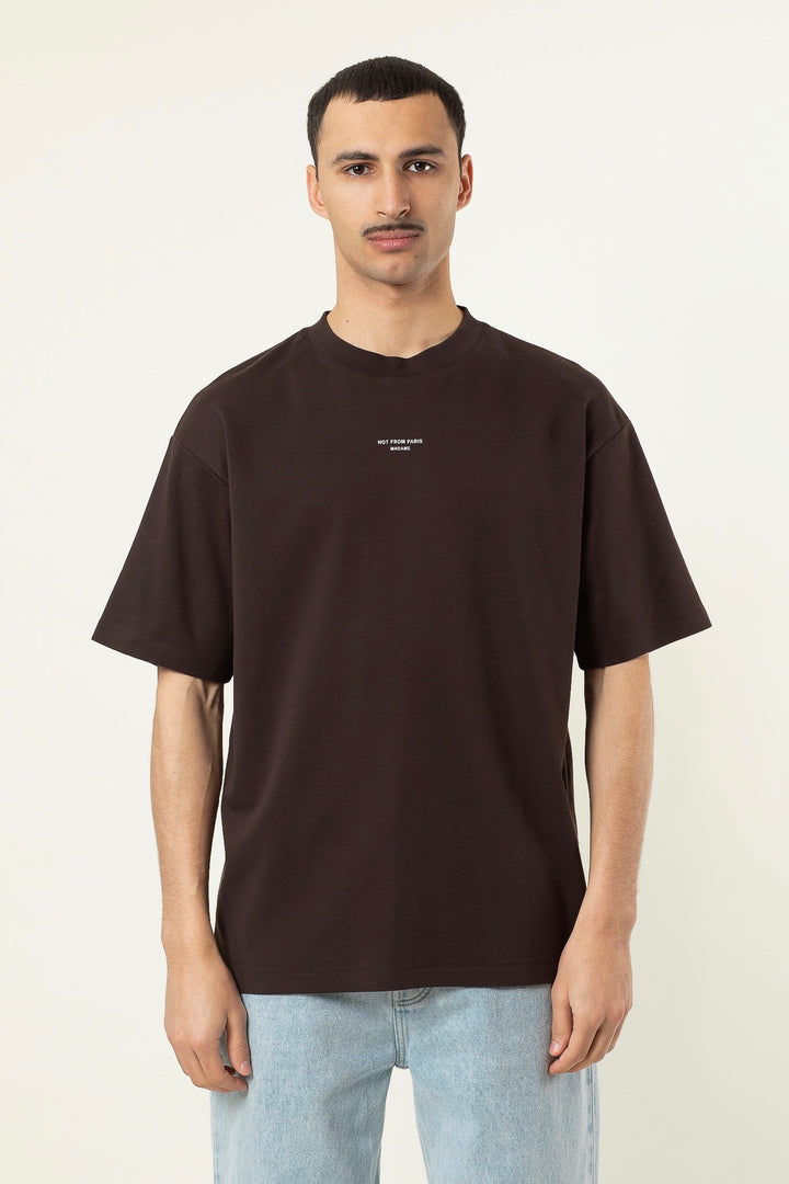 Drôle de Monsieur Le Tshirt Slogan Classique Dark Brown - Dale
