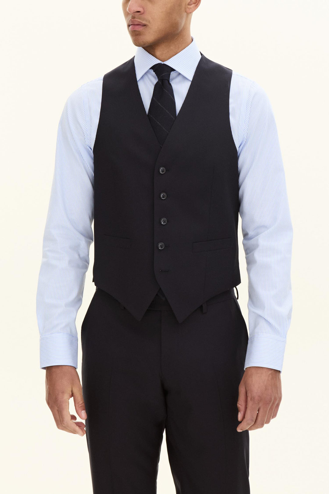 OSCAR JACOBSON CARLO S120 WAISTCOAT NAVY - Dale
