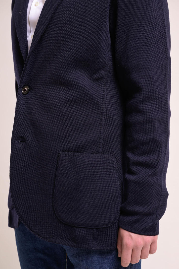 LARDINI Knitted Jacket Navy - Dale