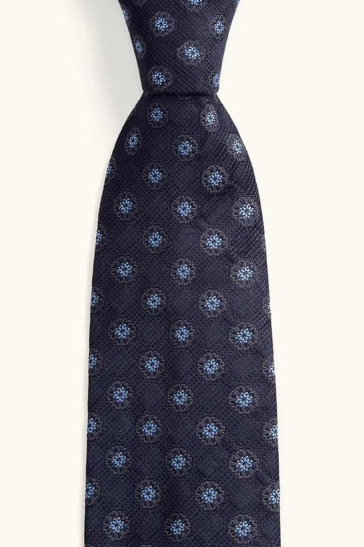 OSCAR JACOBSON Silk Tie Dark Blue - Dale