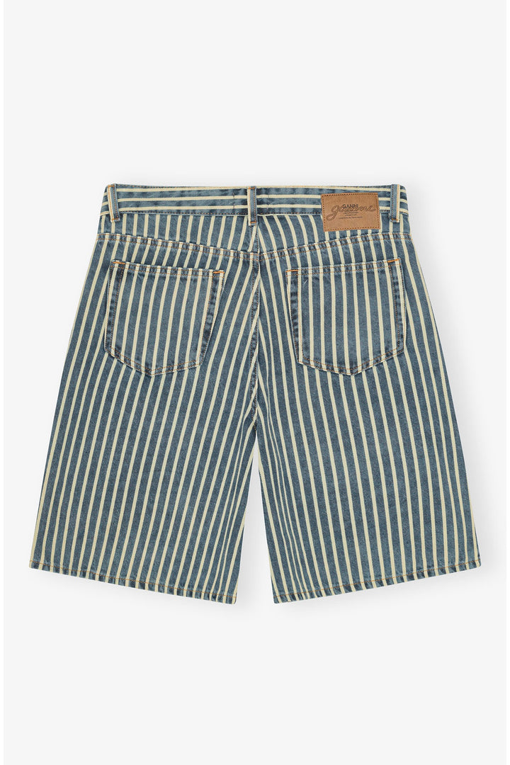 GANNI Striped Denim Shorts - Dale