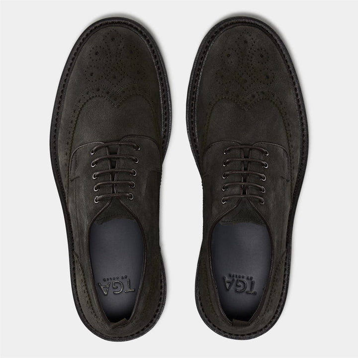 TGA Suede Brogue Grey Brown - Dale