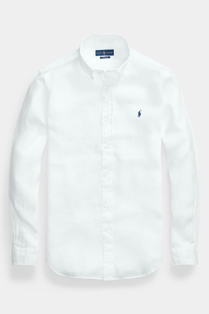 POLO RALPH LAUREN Custom Fit Linen Shirt White - Dale