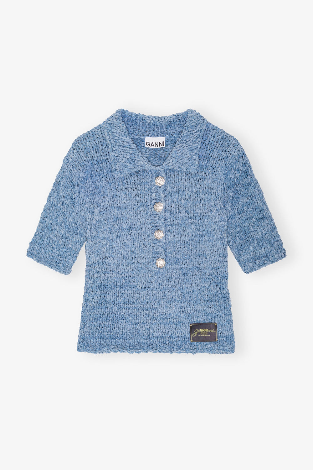 GANNI Denim Handknit Polo - Dale