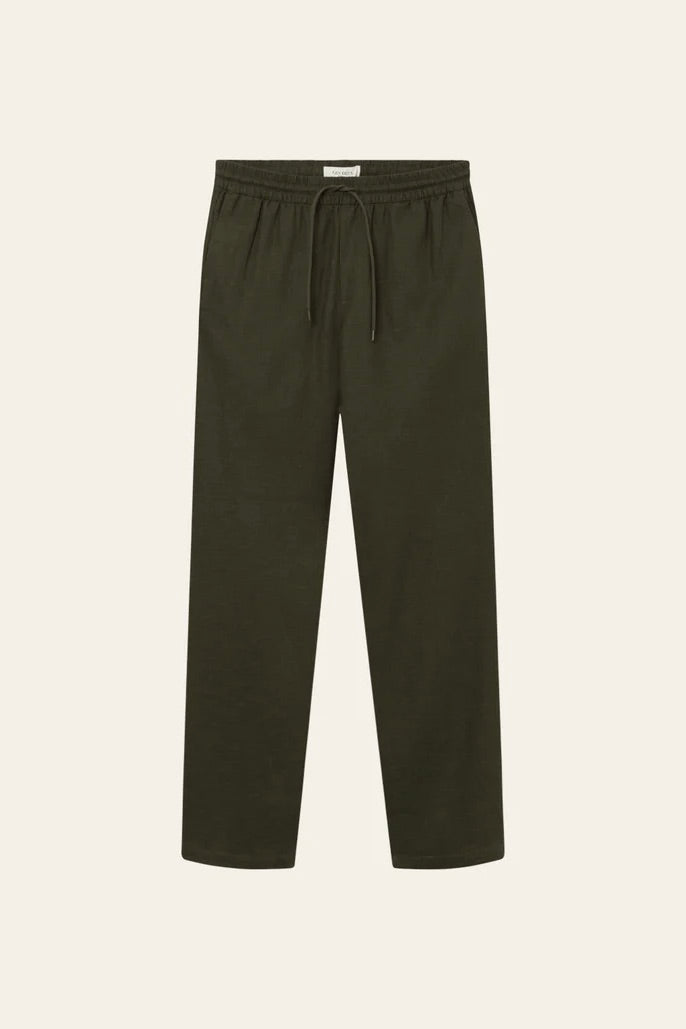 LES DEUX Patrick Linen Pants - FORREST GREEN - Dale